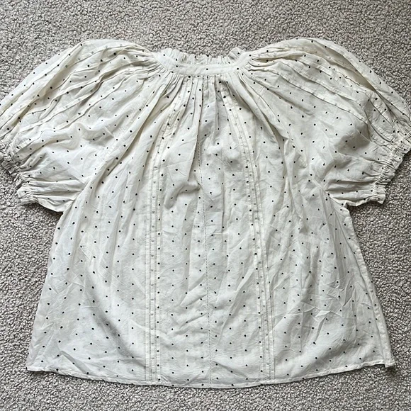 THE GREAT. Cream Polka Dot Blouse - Picture 9 of 13